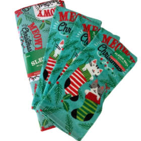 Meowy Christmas Drain Mat & Trio of Dish Towels item