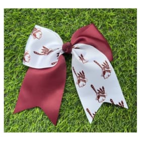 Maroon & White Indians Ribbon Bow item