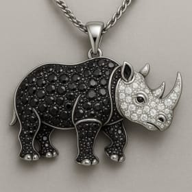 The Strength of Silence Rhino Pendant item