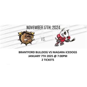 January 7th 2 Tickets to a Brantford Bulldogs Hockey Game item