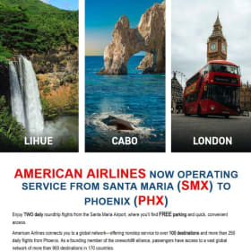 10: SMX to PHX for 4 American Airlines Ticket item