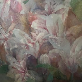 "Stargazer Lilies" watercolour by Shirley Felts item
