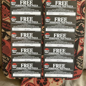 29 - 10 Gift Cards for FREE Personal Pan Pizzas item