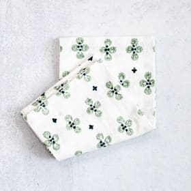 Mended Tea Towel- Dogwood Blossom: Sage & Midnight item