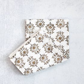 Mended Tea Towel Lotus: Black & Chai item