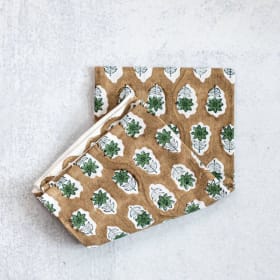 Mended Tea Towel Poinsettia: Chai, Midnight, & Sage item