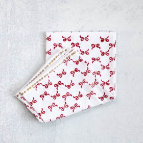 Mended Tea Towel Bows: Red & Gold item