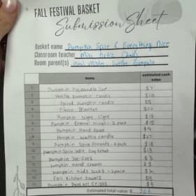 Ortiz 2nd grade Pumpkin Spice & Everything Nice Basket item