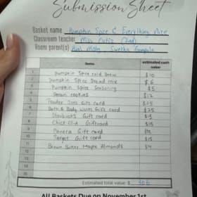 Ortiz 2nd grade Pumpkin Spice & Everything Nice Basket item