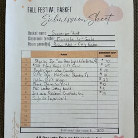 Murrieta's 4th Grade Scavenger Hunt Basket item