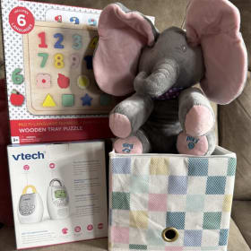 61 - Baby Gift Set - Baby Monitor, Singing Dumbo, Puzzle item
