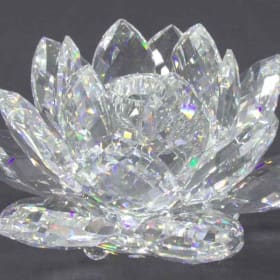 Set of 2 Swarovski Large Waterlily Candlesticks item