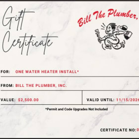 Water Heater Install item