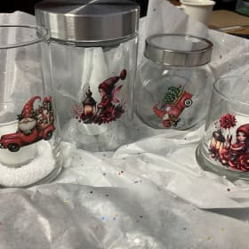 Holiday Glass Containers & Candle Holders Valued at $30.00. item