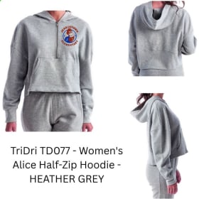 Item# 17: Ladies Half-Zip Crop HOODIE Lucky item