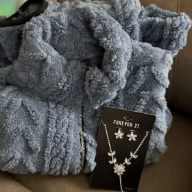 103 -Fluffy Sweater with Jewelry item