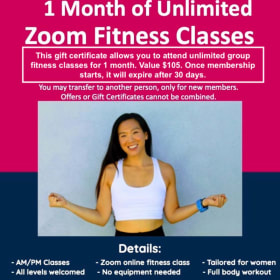 1- Month Unlimited Zoom Fitness item