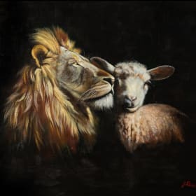 009 - Lion and the Lamb Painting Print item