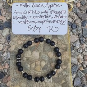 Item #5 - Matte Black Agate Custom Bracelet item