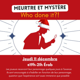 Meurtre & Mystère - 11 déc @19h-21h ÉRAB item