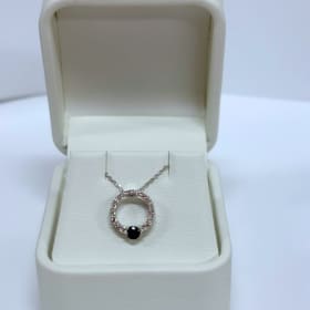 14K White Gold Diamond and Sapphire Necklace item
