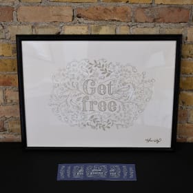 Signed & Framed Letterpress "Get Free" Print item