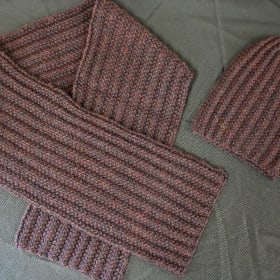 100% Peruvian Wool Hand-Knitted Scarf and Matching Hat item
