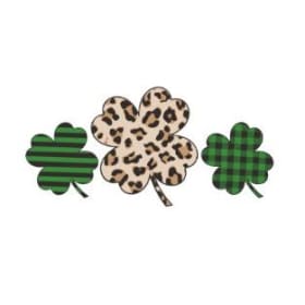 Plaid and Leopard Print Shamrocks Sticker item
