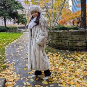 Blue Fox Fur Coat and Hat item