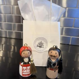 One Set of Hand-painted wooden Cretan figurines item