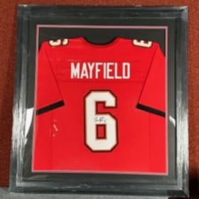 Baker Mayfield Signed Framed Jersey item