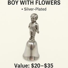 Boy With Flowers” Silver-Plated Bell item