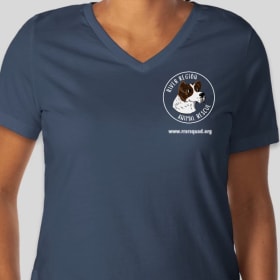 Navy, Size L, Women's Bella+Canvas V-Neck (Front Logo) item