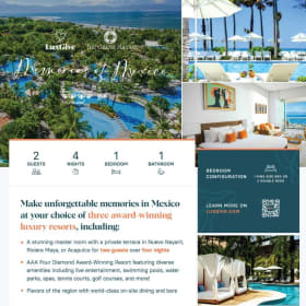 Memories of Mexico 2 Guests, 4 Nights, 1Bed, 1 Bath item