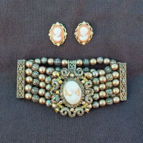 Cameo Style Bracelet and Earring Combo item
