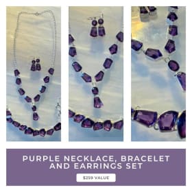 Purple Faceted Gemstone Set item