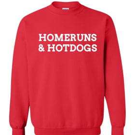 Youth S - Adult XL Red Homeruns & Hotdogs Sweatshirt item