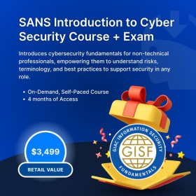 SANS introductory to Cyber Security Course + Exam item