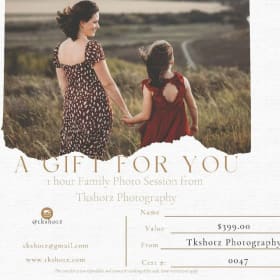 50 - 1 hr family photo session-value 399.00 item