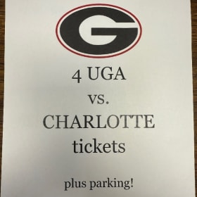4 UGA vs. Charleston Tickets + parking item