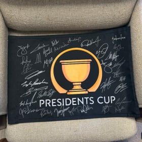 Signed President Cup signed flag by Scottie Scheffler & more item