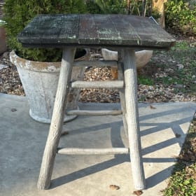 Vintage Rustic Wood Side Table item