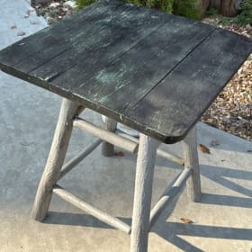 Vintage Rustic Wood Side Table item
