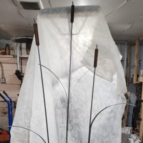 Welded Art Sculpture - "Cattails" item