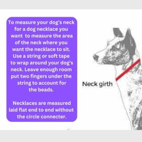 Poochie Pearls homemade beaded dog necklace 19” item