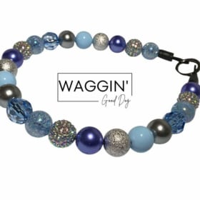 Poochie Pearls homemade beaded dog necklace 19” item