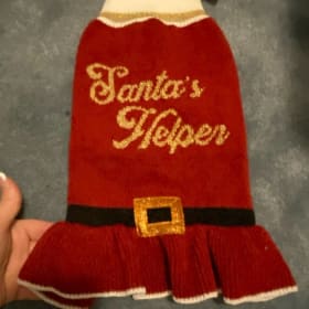 Brand New Small Santa's Helper dog sweater item