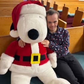 GIANT Hallkmark stuffed Snoopy Santa item