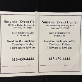 Smyrna Event Center Gift Certificate #1 item