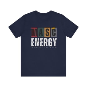 Mask Energy Tee – Black Queer Streetwear Graphic item